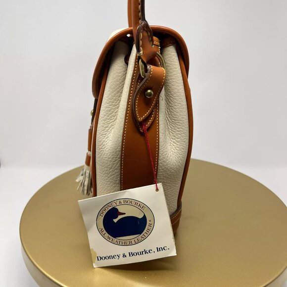 Vintage Dooney and Bourke Women's Cream All-Weather Leather Top Handle Bag Purse - Picture 7 of 15